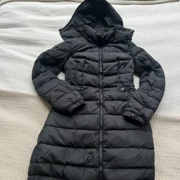 MONCLER WOMENS Flammette Long Down Jacket/Coat - BLACK - XS/00 - Picture 8 of 16